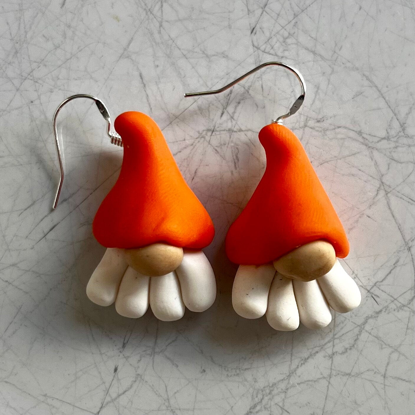 Orange Handmade Gnome - Gonk Polymer Clay Earrings - Christmas Gnome Earrings - Garden Gnome Earrings - Gnome Earrings Amazon - Made in UK