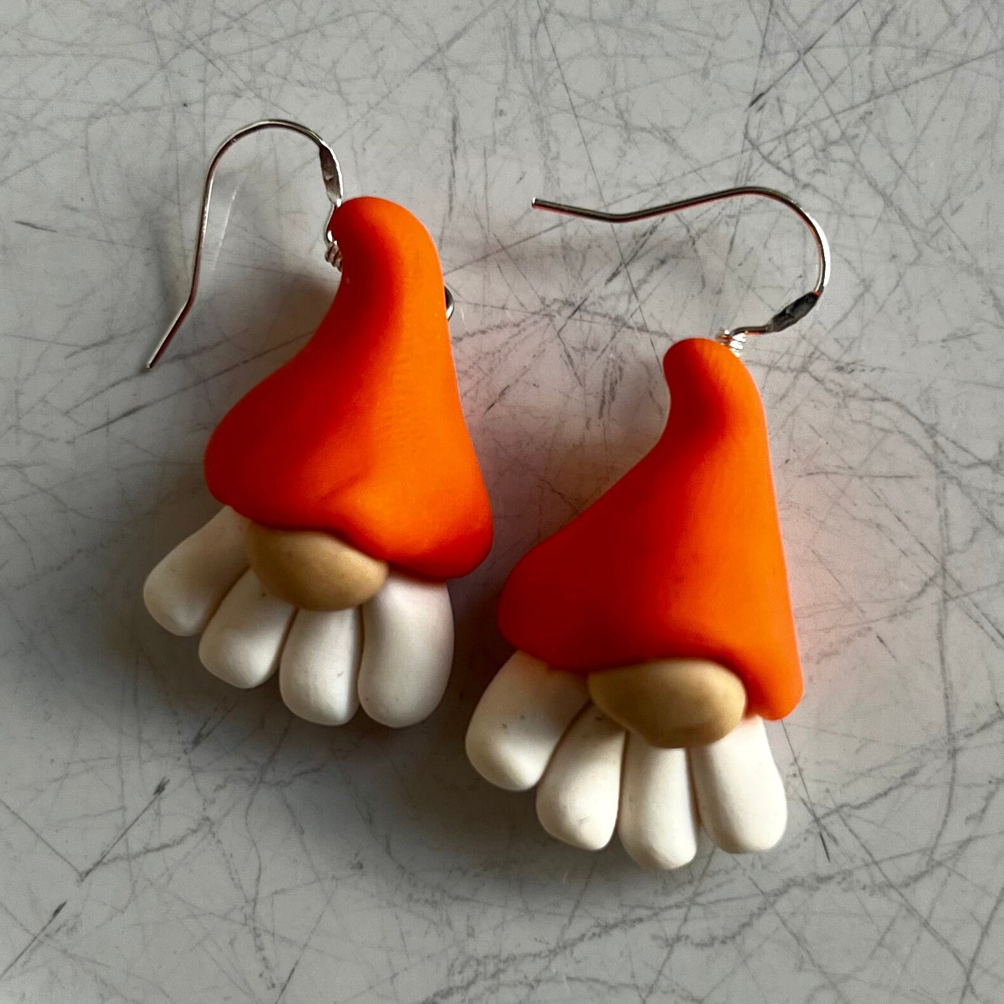 Orange Handmade Gnome - Gonk Polymer Clay Earrings - Christmas Gnome Earrings - Garden Gnome Earrings - Gnome Earrings Amazon - Made in UK