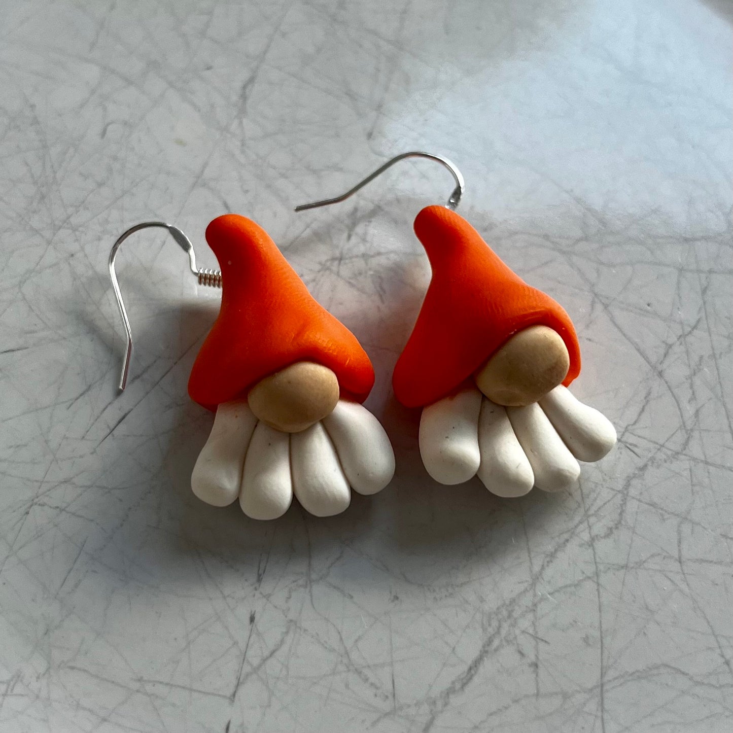 Orange Handmade Gnome - Gonk Polymer Clay Earrings - Christmas Gnome Earrings - Garden Gnome Earrings - Gnome Earrings Amazon - Made in UK