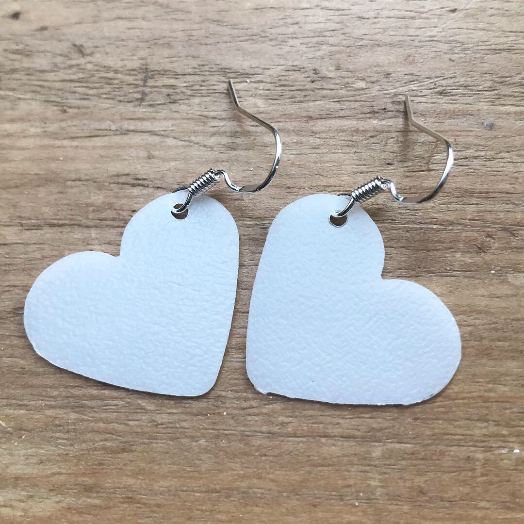 Handmade Earrings | Heart Shape | Recycled Milk Bottles