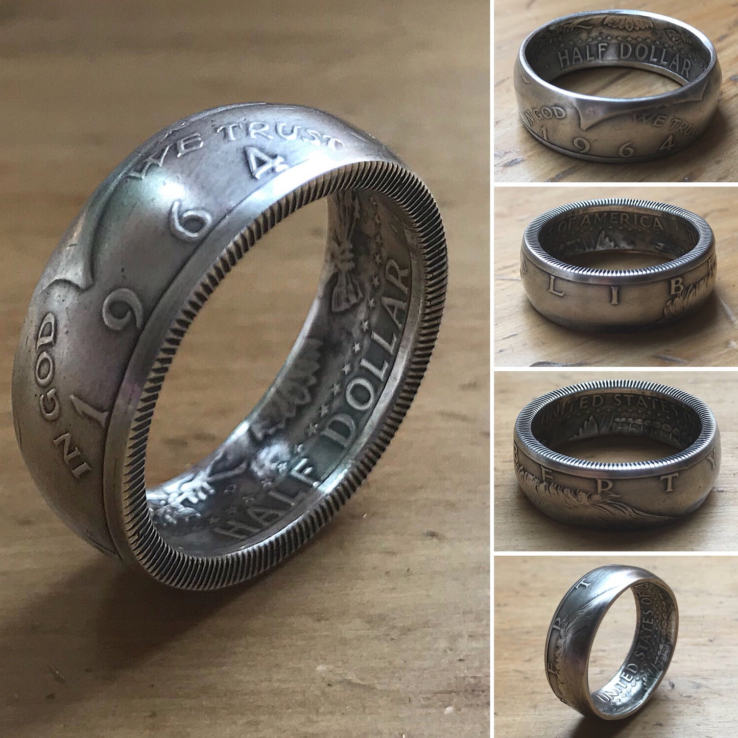 Coin Ring | 1964 Silver Kennedy Half Dollar | Made to order