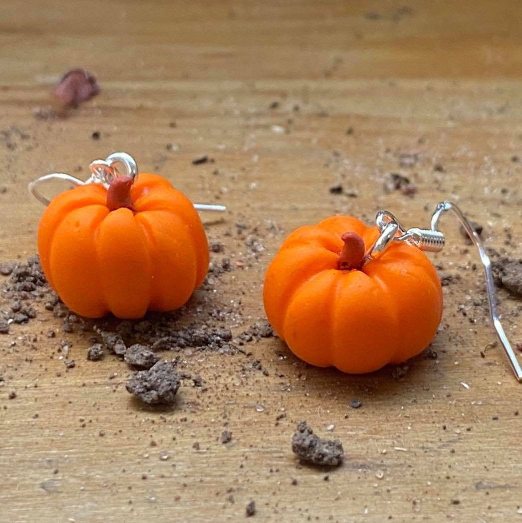 Pumpkin clay store earrings