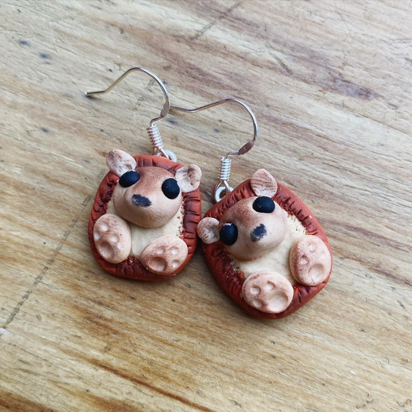 Handmade Earrings | Hedgehogs | Polymer Clay