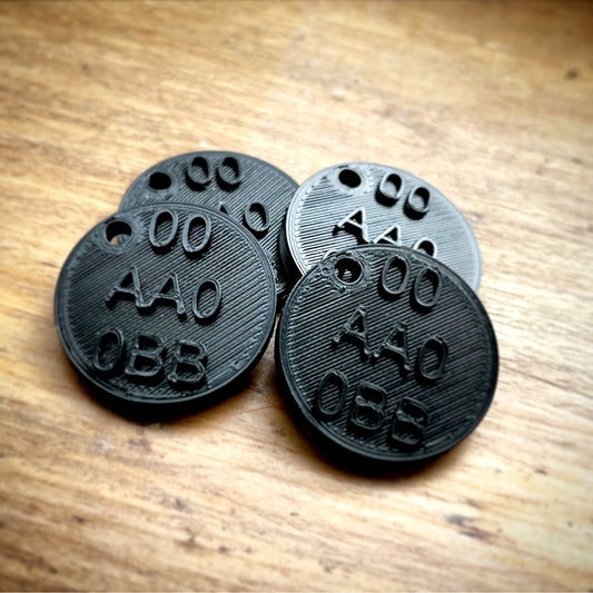Personalised Round Dog Tag - Add the house number & postcode 3D Printed