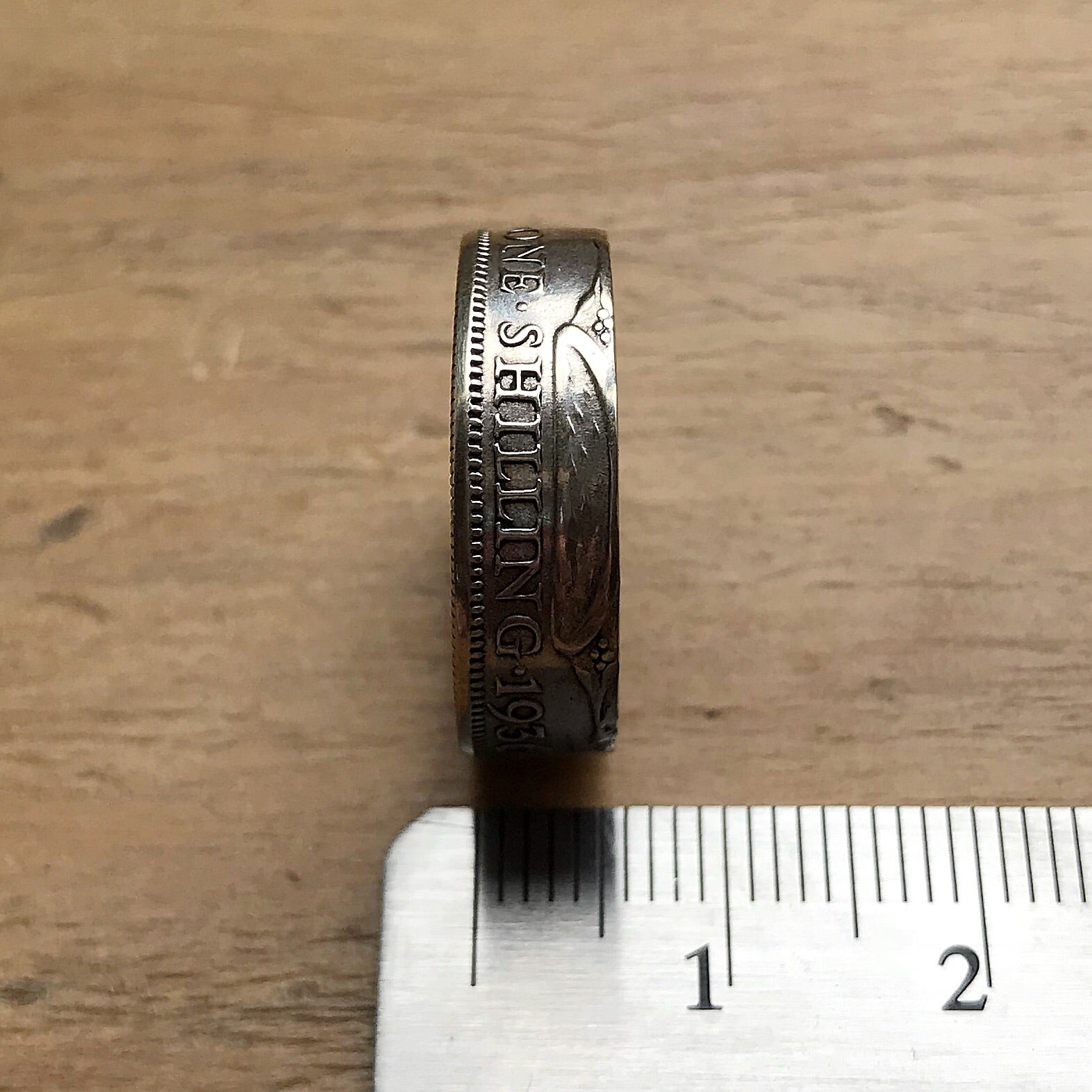 One Shilling Coin Ring - Made to Order - Silver Plated - Shwen Design Uk