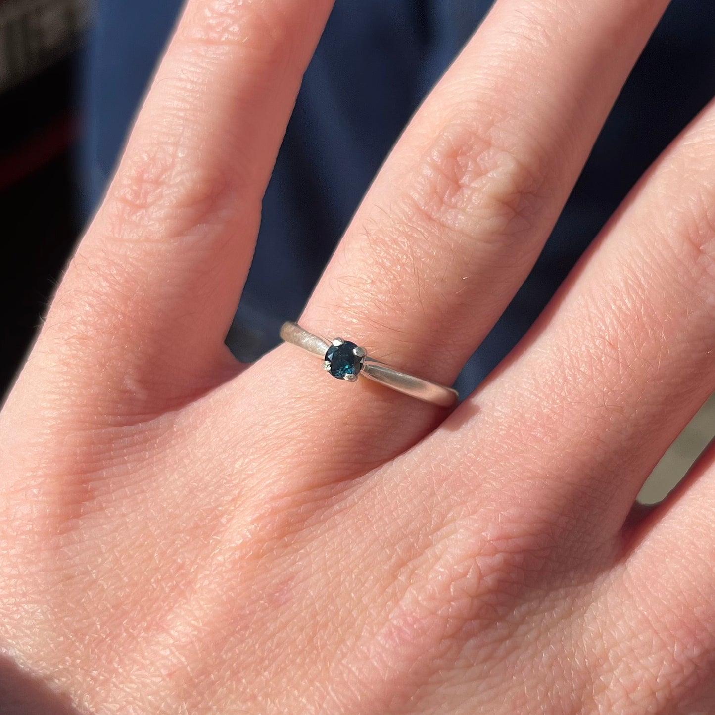 Dark Blue Diamond Ring