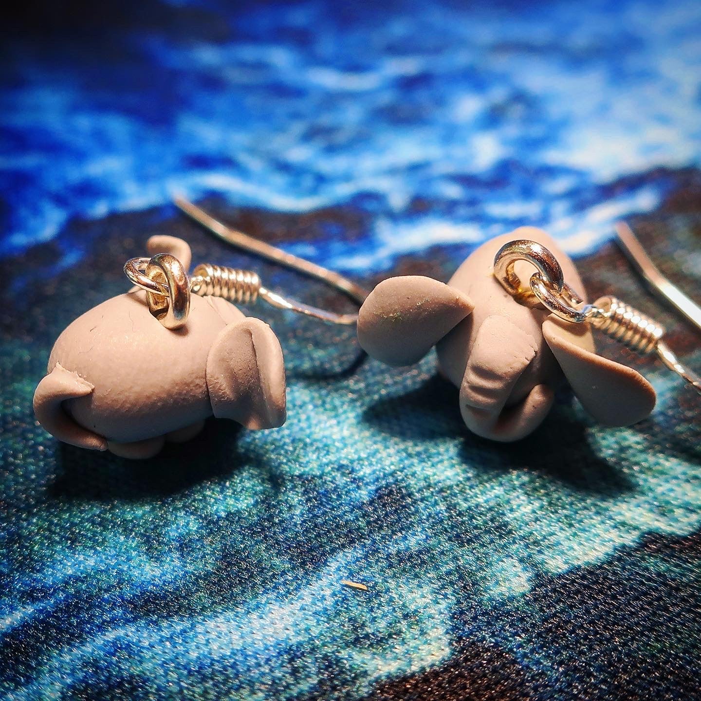 Handmade Earrings | Tiny Elephants | Polymer Clay